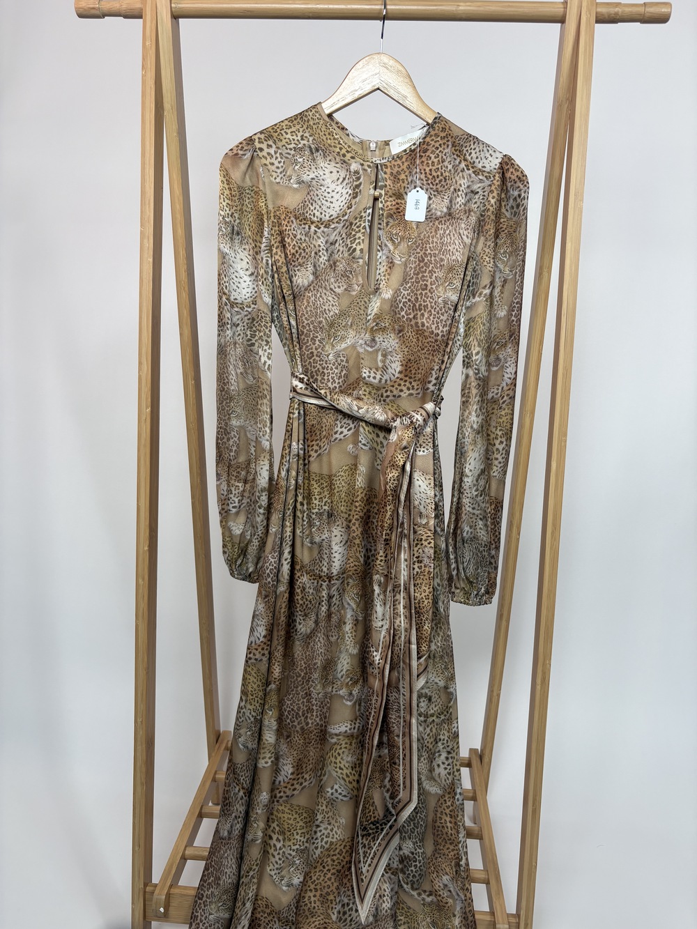 PF-1463 Zimmermann Leopard Long Sleeve Maxi Dress